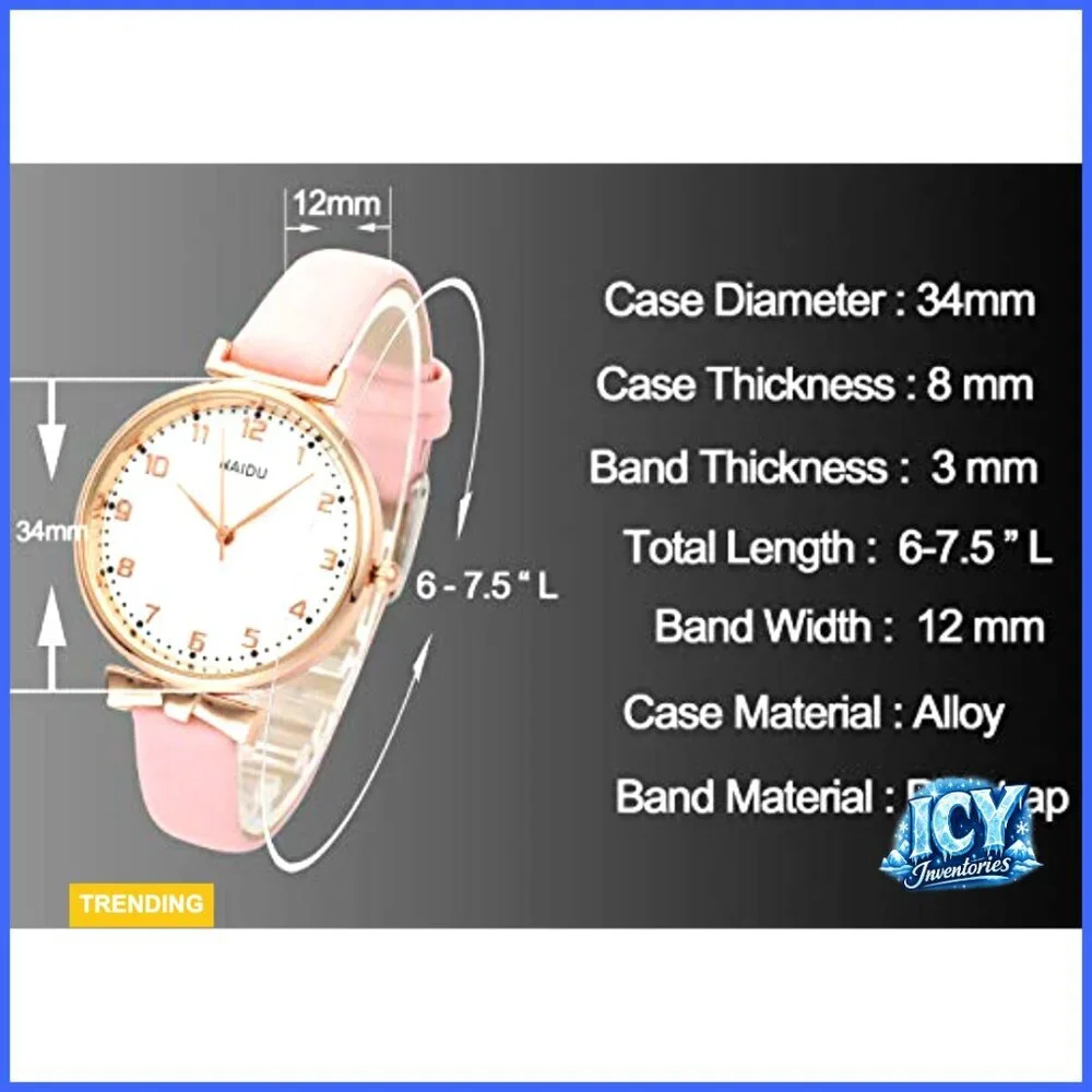 Faux Leather Strap Rose Gold Case Arabic Numerals Quartz Wrist Watch